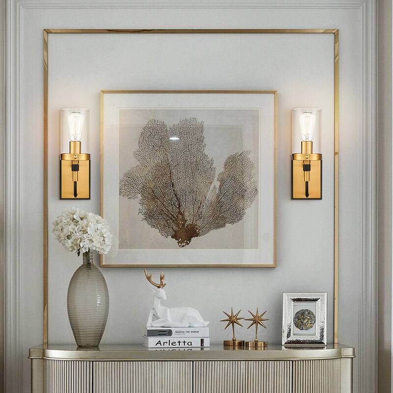 Light Society Emme 1-Light Vanity Light - Black/Brushed Brass