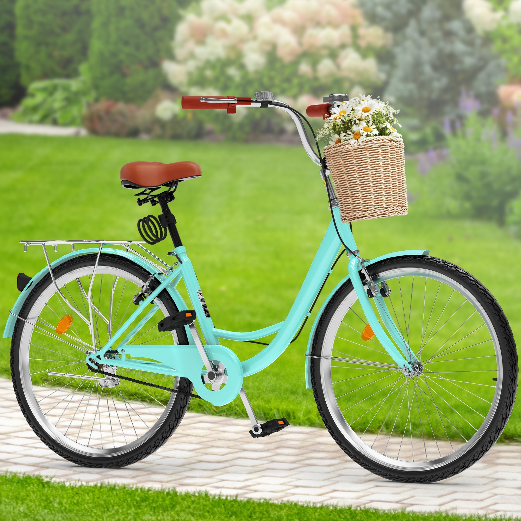 Green bike with basket clearance