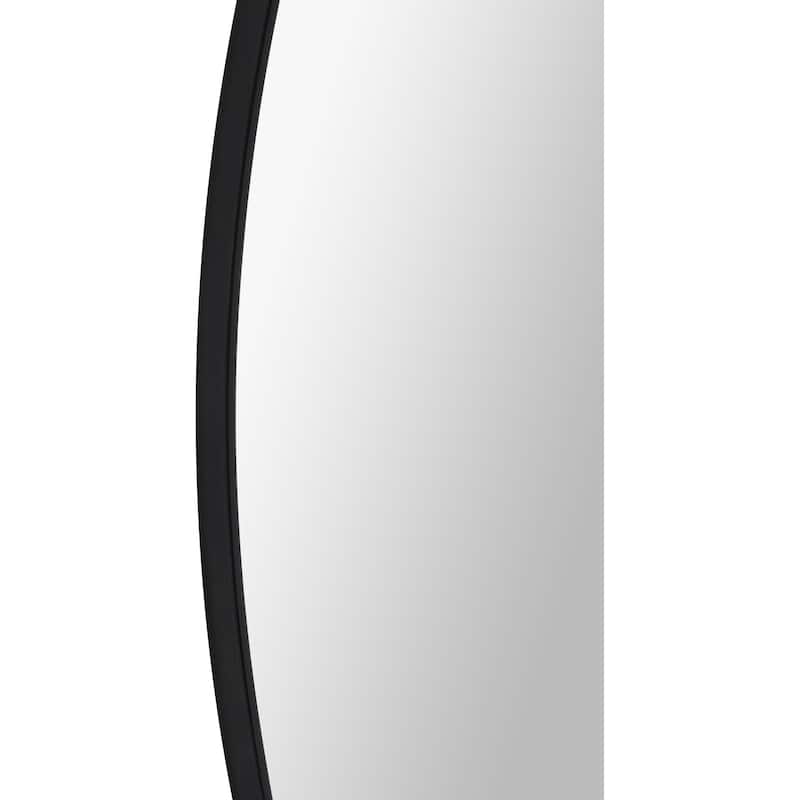 Round Matte Framed Wall Mirror - 36" - Black