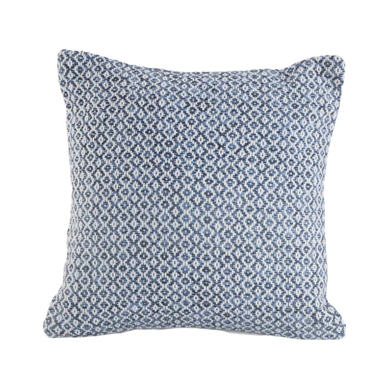 HomeRoots Set of Two Blue Chevron Cotton Throw Pillows