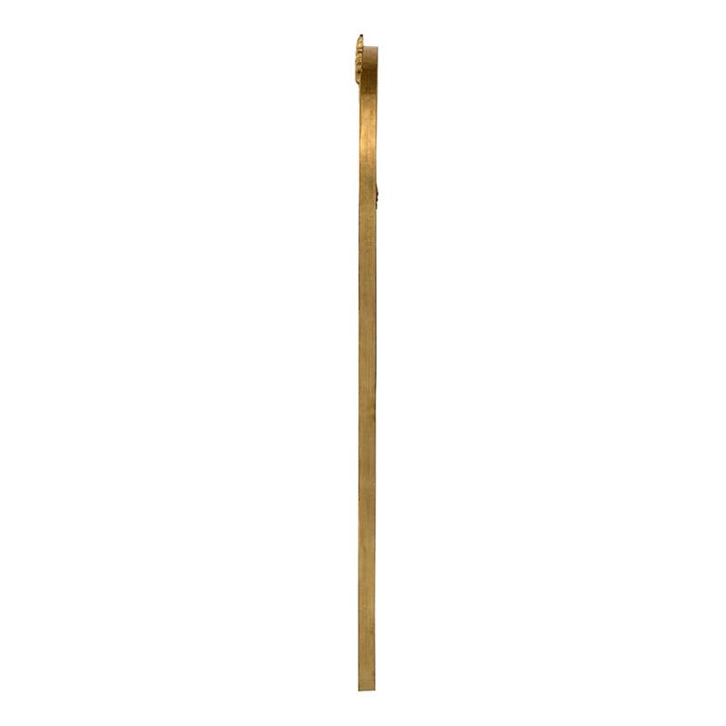 Floral Crest Wooden Floor Mirror - 4.25" - Gold