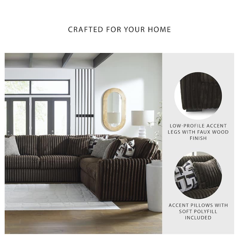 Signature Design by Ashley Midnight-Madness 4-Piece Sectional with Chaise - 151"W x 121"D x 40"H