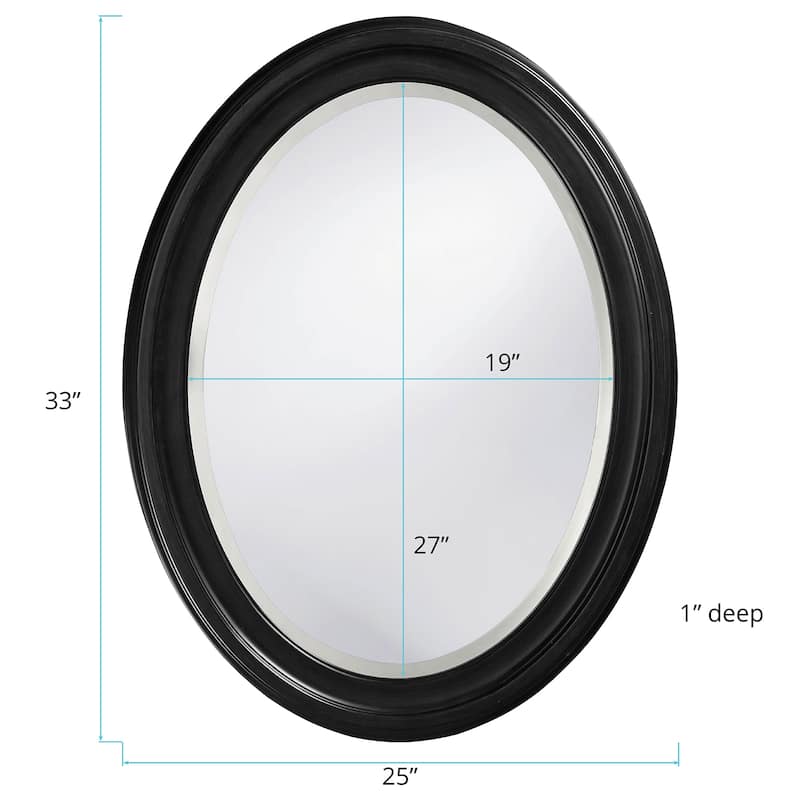 Allan Andrews George Oval Matte Black Wall Mirror