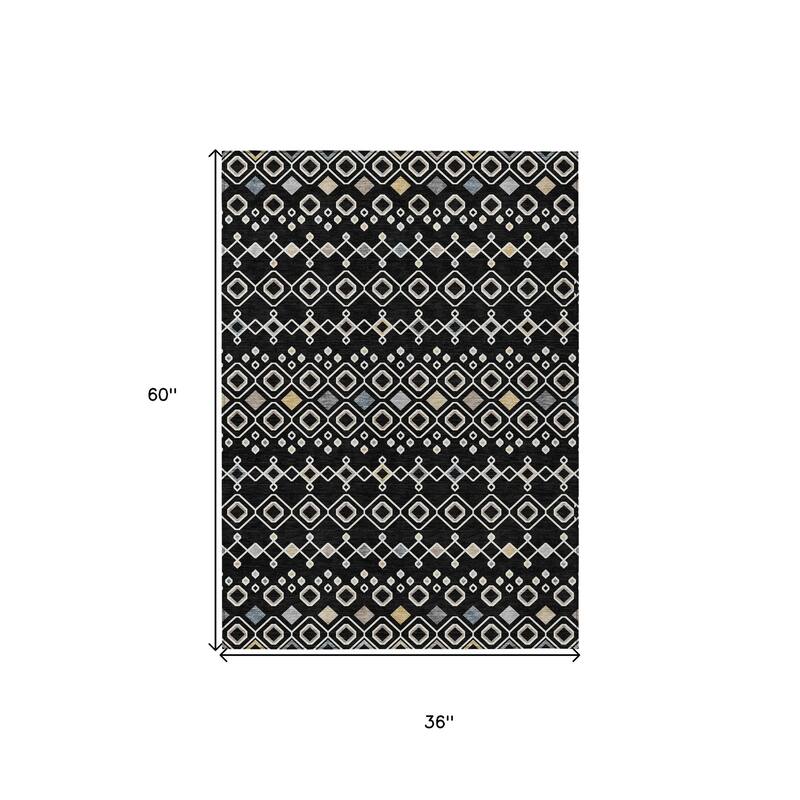 HomeRoots Geometric Modern Rectangle Outdoor Rug