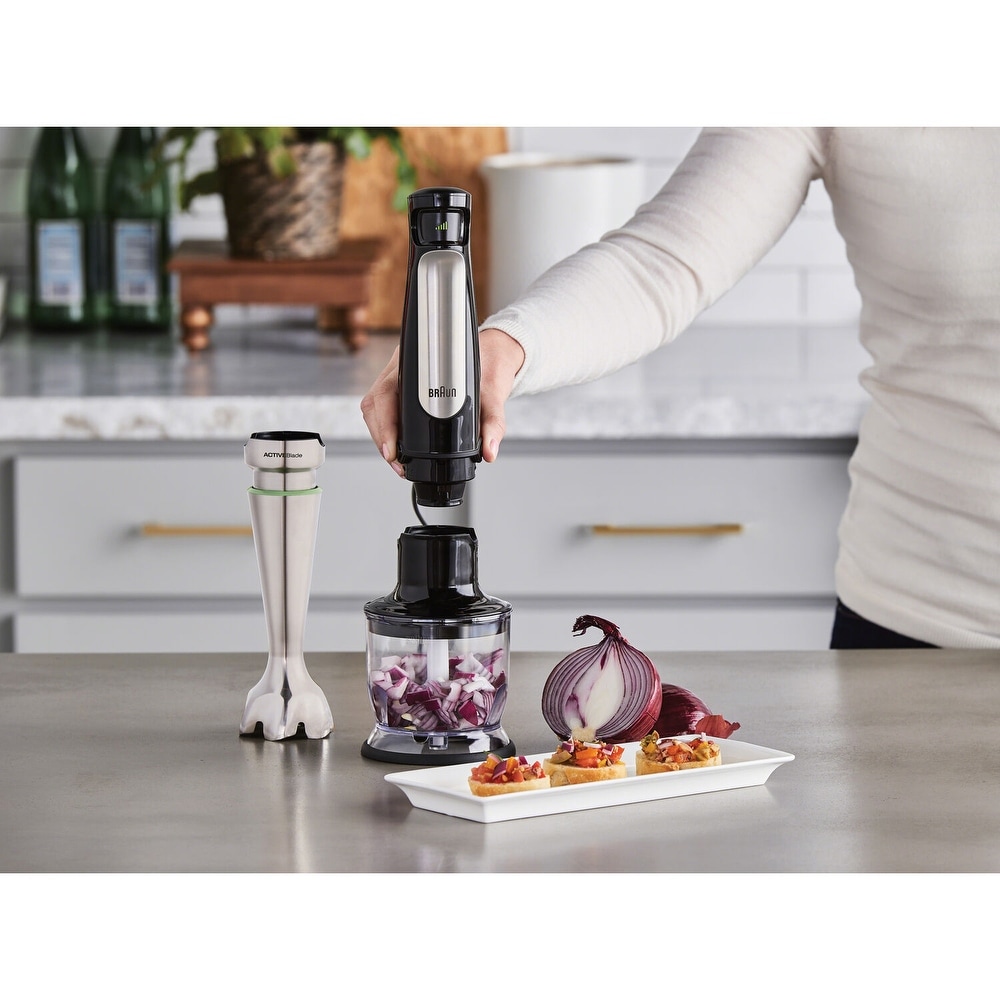 flyout slide 9 of 29, Braun MultiQuick 7 Smart-Speed Hand Blender with 500 Watts of Power, Whisk, and 1.5-Cup Chopper