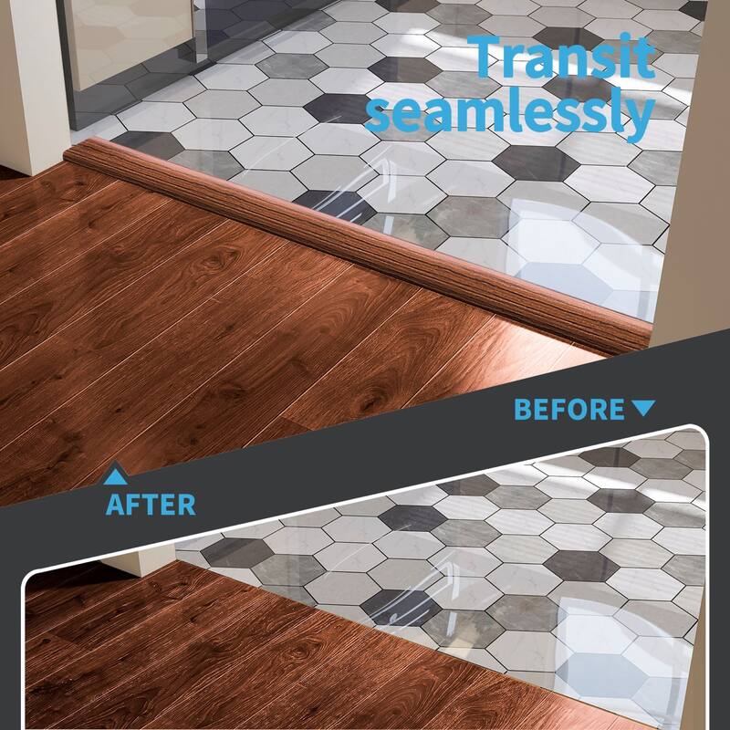 Art3d 10ft Self Adhesive Vinyl Floor Transition Strip,Laminate Floor Strip,Peel and Stick Trim Molding