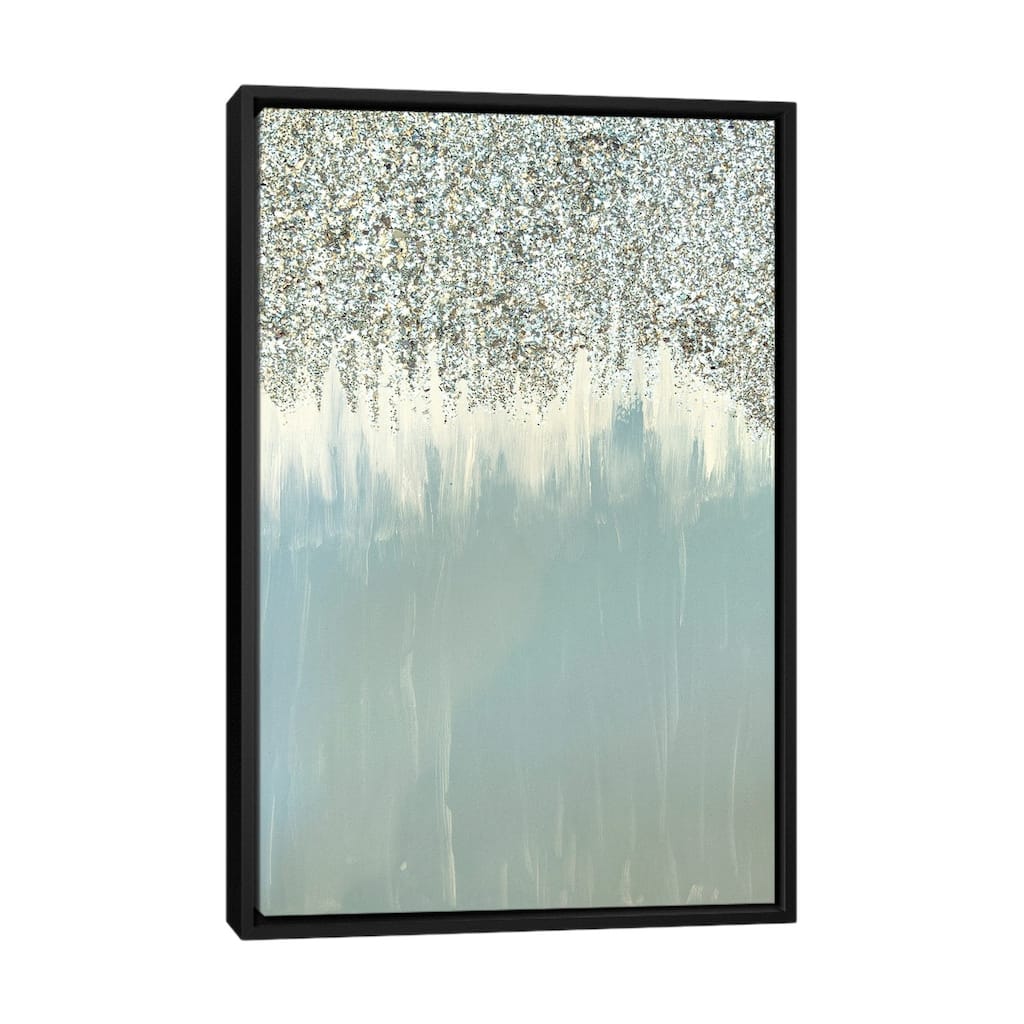 iCanvas "Blue And Silver Shimmer" by Amber Lamoreaux Framed Canvas Print