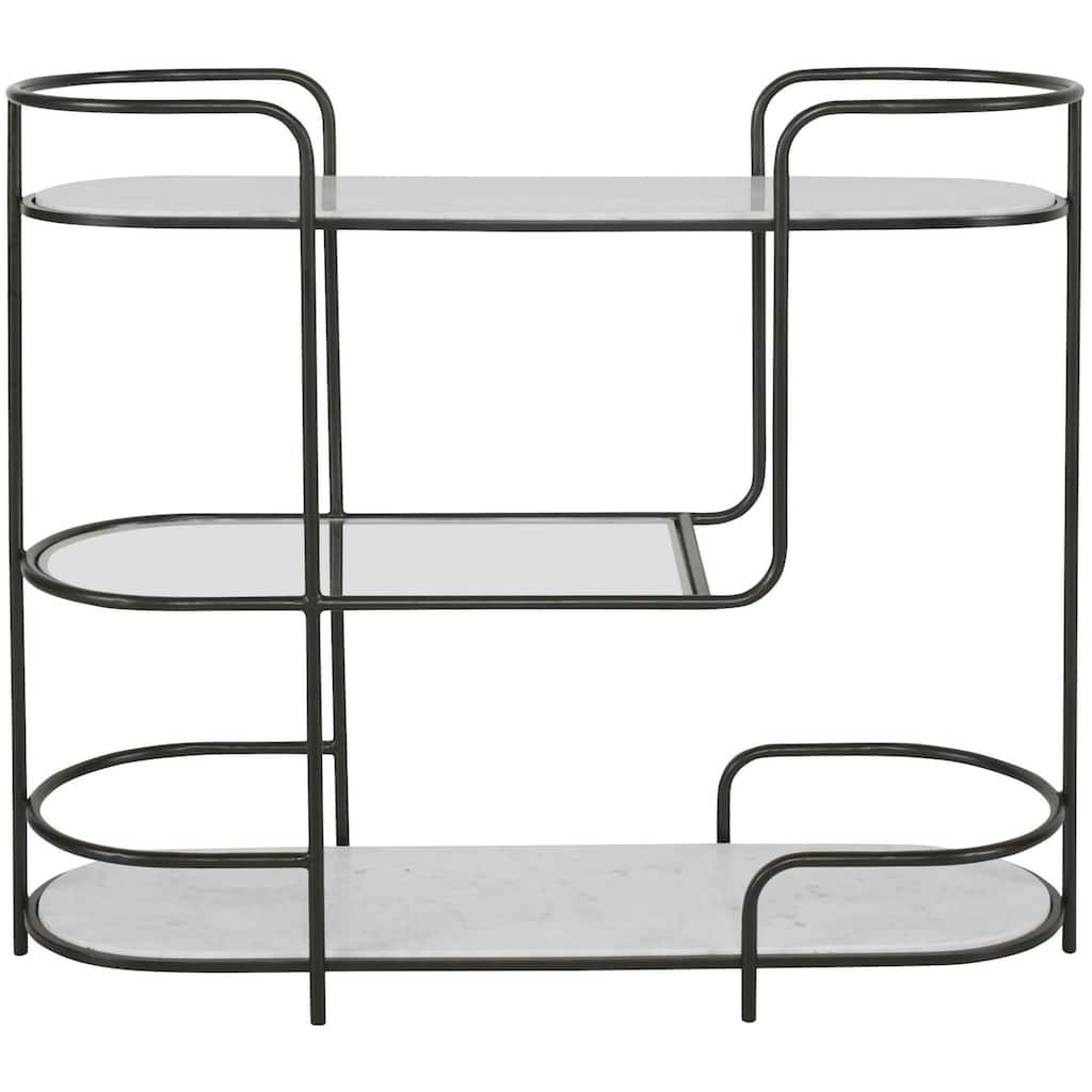 Uttermost 25174 Trolley Bar 14" Wide Marble Top and Iron, Marble, and