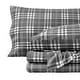 preview thumbnail 44 of 99, Bare Home Cotton Flannel Sheet Set - Velvety Soft Heavyweight California King - Stirling Plaid - Grey/White