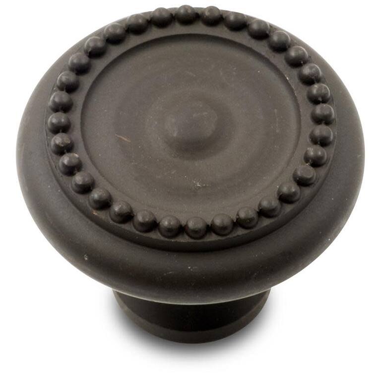 RK International CK 2222 Beaded 1-1/4" Round Solid Metal Traditional - Oil Rubbed Bronze