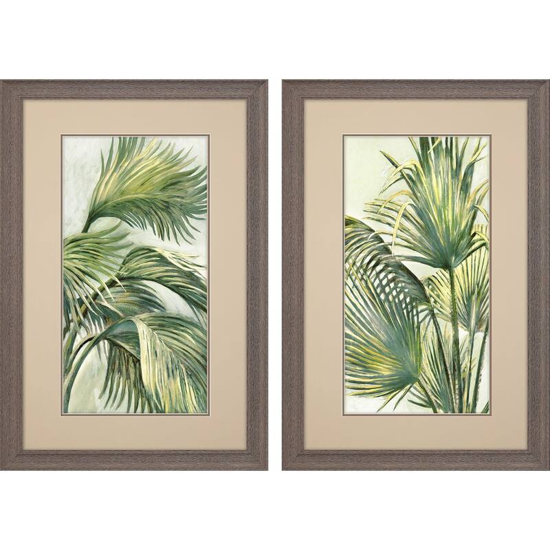 HomeRoots Set Of Two Summer Breeze Brown Framed Wall Art