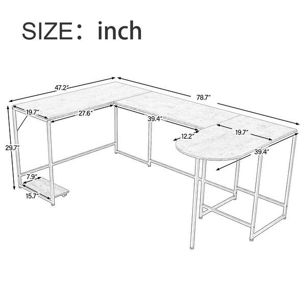 U-shaped Computer Desk Industrial Corner Writing Desk w/ CPU Stand ...