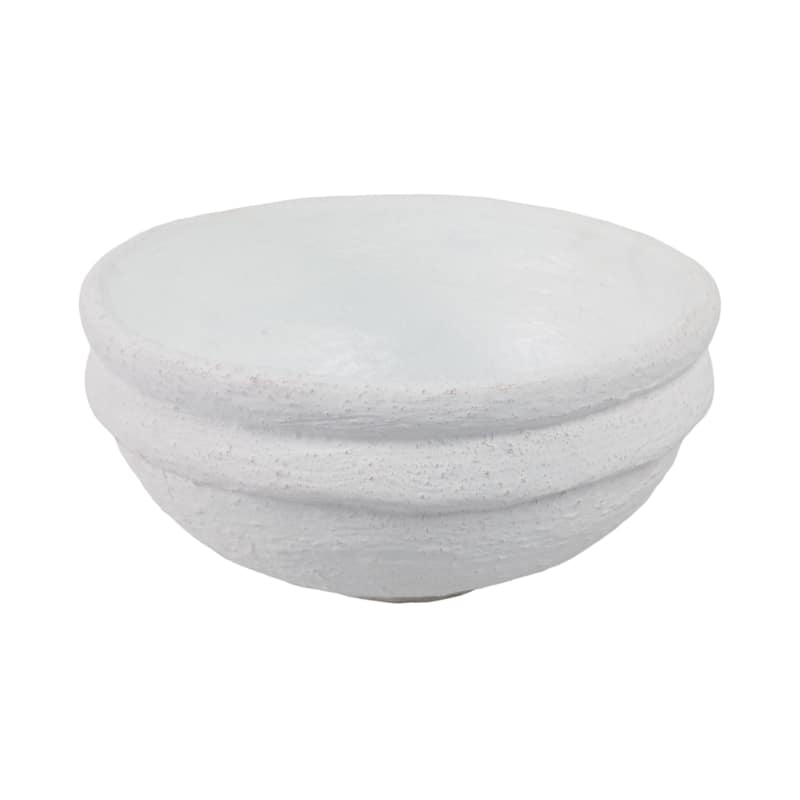 Handcrafted Pottery Bowl Textured Rim Detailing and Sculpted Form - 12" x 12" x 6"