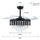 preview thumbnail 7 of 6, 48" Crystal Fandelier Ceiling Fan with Light and Remote Retractable Blades LED Dimmable for Bedroom Living Room Dining Room