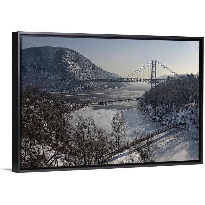 Shop Bear Mountain Bridge Black Float Frame Canvas Art