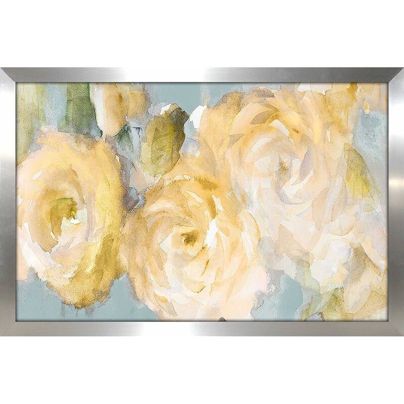 "Yellow Blooms on Blue" Print on Acrylic.