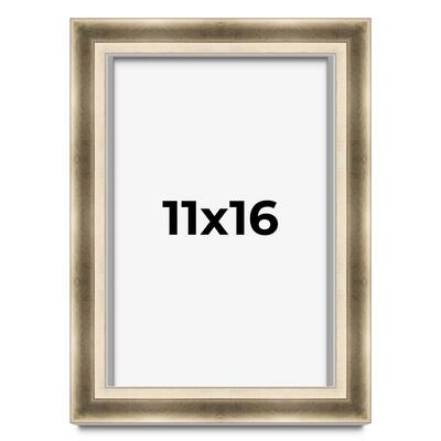 11x16 Shadow Box Frame Silver | 1.75 inches Deep Real Wood Traditional