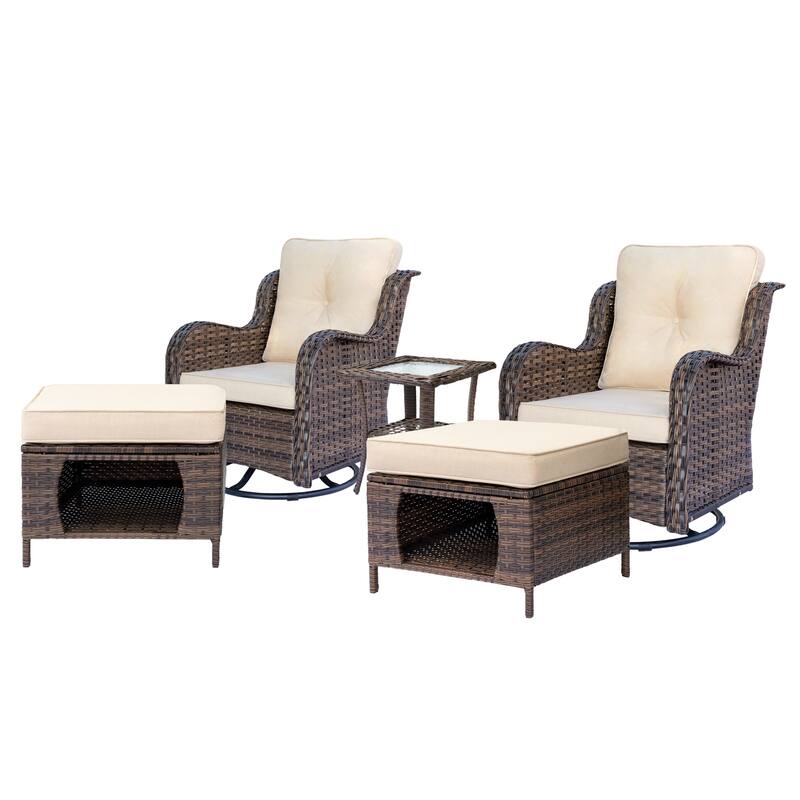 Wicker Patio Furniture Set-Outdoor Patio Conversation Seating Sets