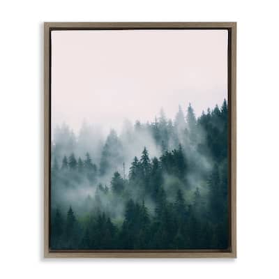 Stupell Misty Forest Trees Framed Floater Canvas Wall Art Design by Sisi and Seb