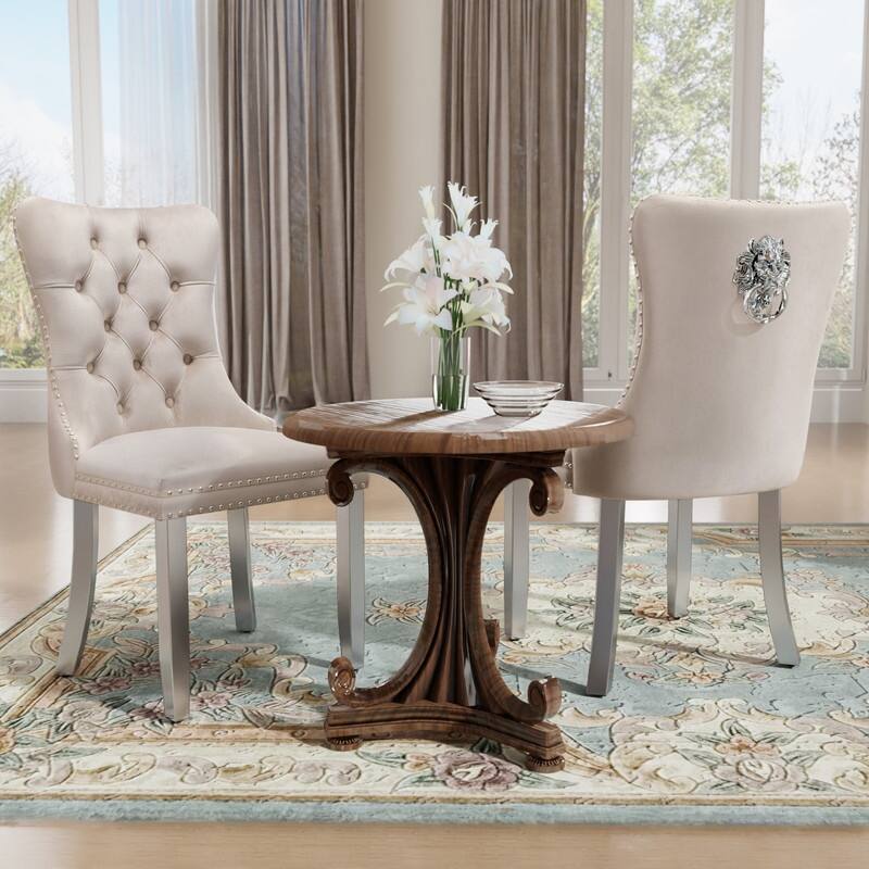 Tufted Naliheads Solid Wood Upholstered Dining Chairs Set of 8