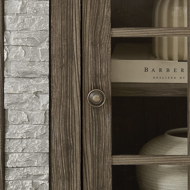 70" Modern TV Stand with 2-Door Storage, Faux Stone Media Console Cabinet, Large Entertainment Center for Living Room