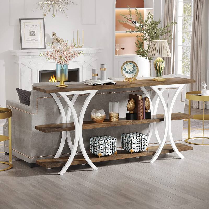 Console Table with Storage Shelf, 70.8 Inch Long Sofa Table Entry Table for Living Room Hallway