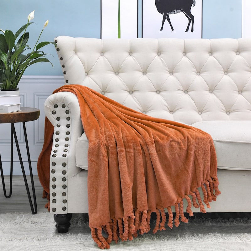 Rope Braided Flannel Fleece Throw