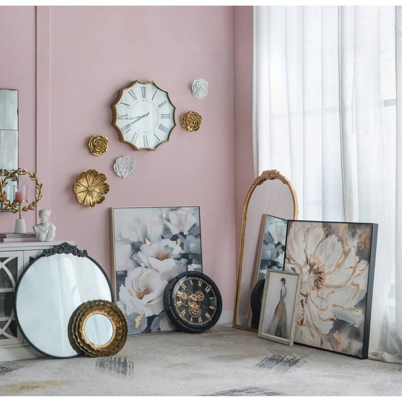 Round Layered Metallic Frame Wall Mirror - 16.25" - Gold