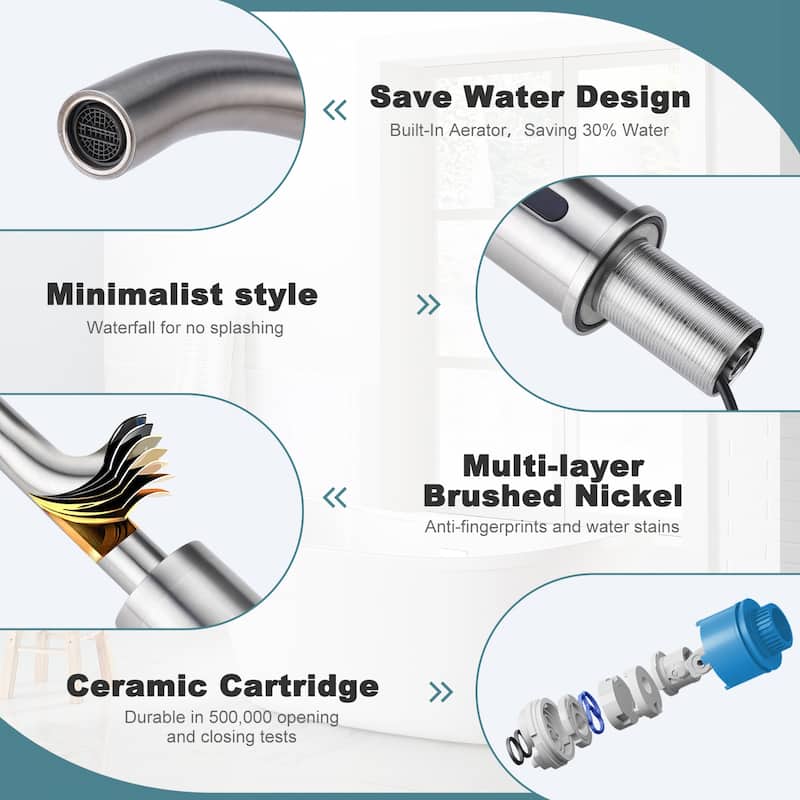 WOWOW Touchless Single Hole Bathroom Faucet