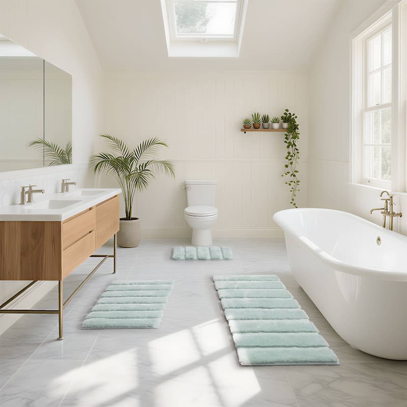 Madison Park Tufted Pearl Channel Solid Bath Rug