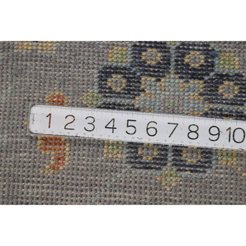 All-Over Gray Oushak Indian Area Rug Handmade Wool Carpet - 8'0" x 9'9"