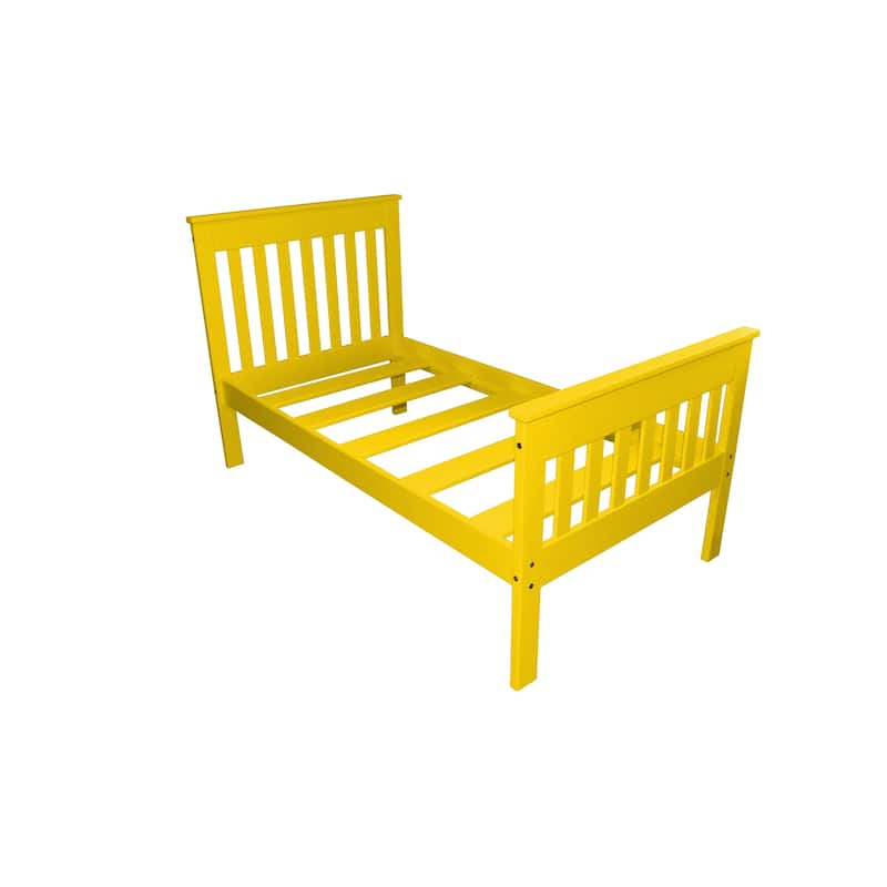 Twin Harmony Solid Pine Bed - Canary Yellow
