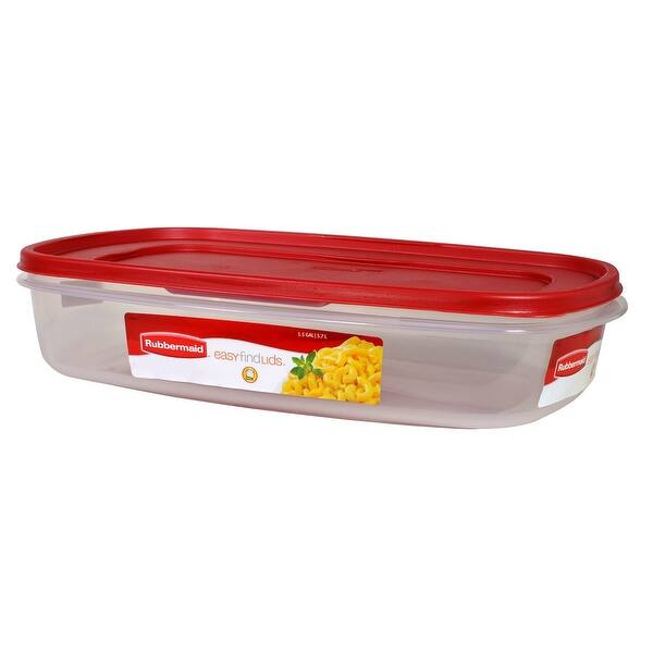 Shop Rubbermaid 1777163 Easy Find Lids Rectangle Food Storage Container 1 5 Gallon Overstock 12454772