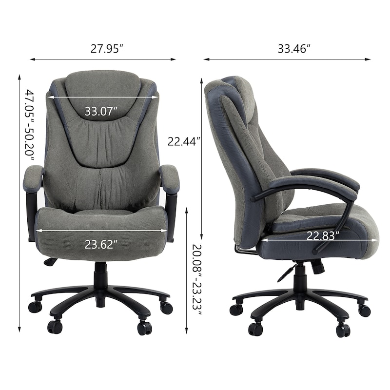 High back, skin friendly cotton fabric material office chair that can be raised and lowered