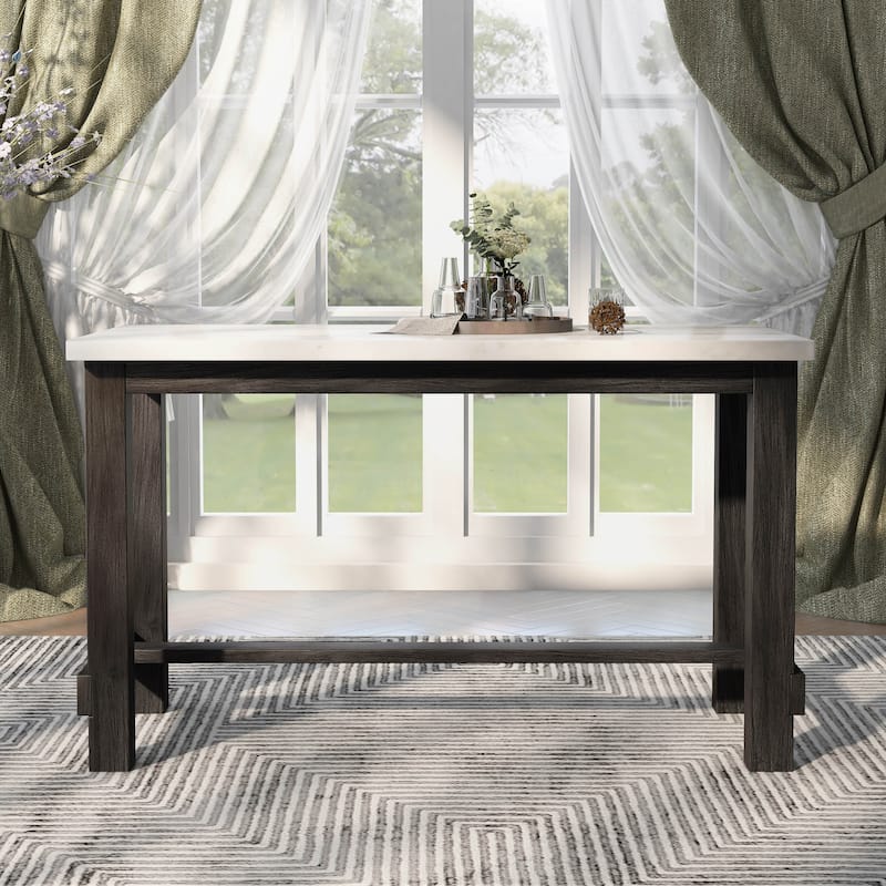 Furniture of America Shap Rustic Black 60-inch Counter Height Table