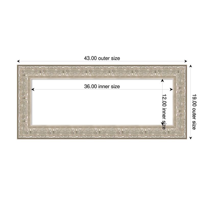 Luxe Framed Dry Erase Magnetic Board - 43 x 19 in - Luxe Silver Cream