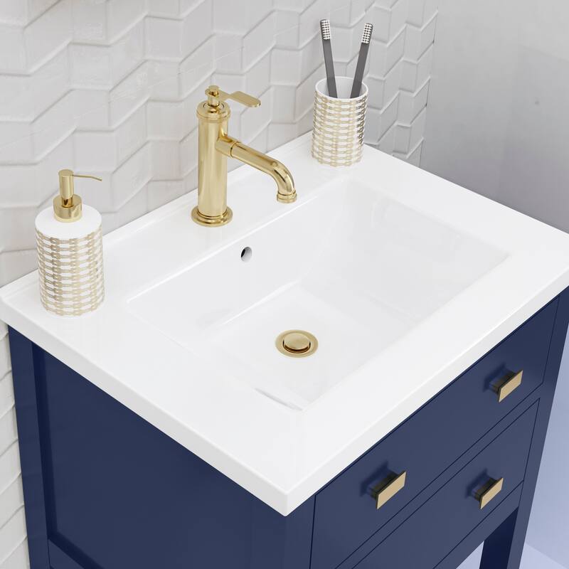 Viola 24 In. Ceramic Sink Top Vanity in Espresso with Single Faucet