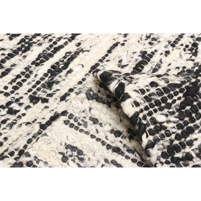 ECARPETGALLERY Braid weave Sienna Black Wool Rug - 6'1 x 9'0