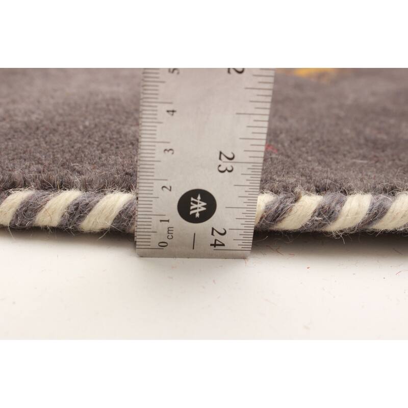 Kashkuli Gabbeh Grey Rug 3'11" x 3'11" - 3'11 x 3'11