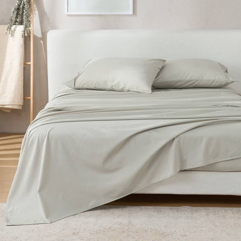 Patina Vie Maison Ultra-Soft Cotton & Rayon from Bamboo Blend Sheet Set - Queen - Light Grey