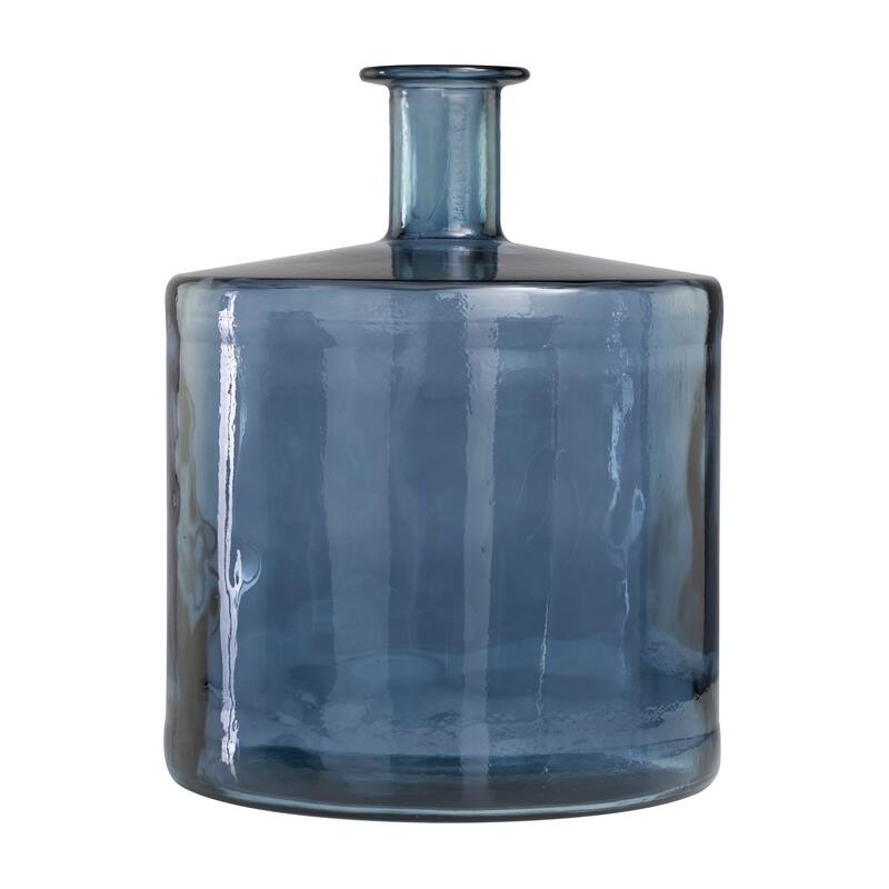 Blue Recycled Glass Spanish Bottleneck Vase 14"W, 18"H Bed Bath