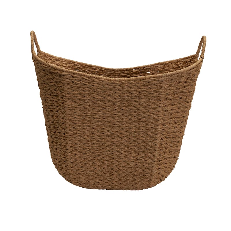 Household Essentials Woven Paper Rope Storage Basket with Handles - 14.2"L x 16.1"W x 17.3"H
