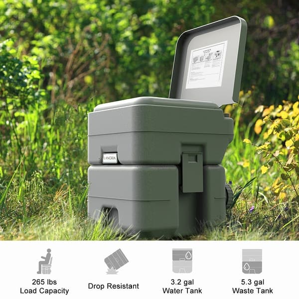 Shop Langria Portable Outdoor Toilet With Seal Ring Enlarged 3 2 Gallon Water Tank For 50 Flushes Platinum Overstock 28363758
