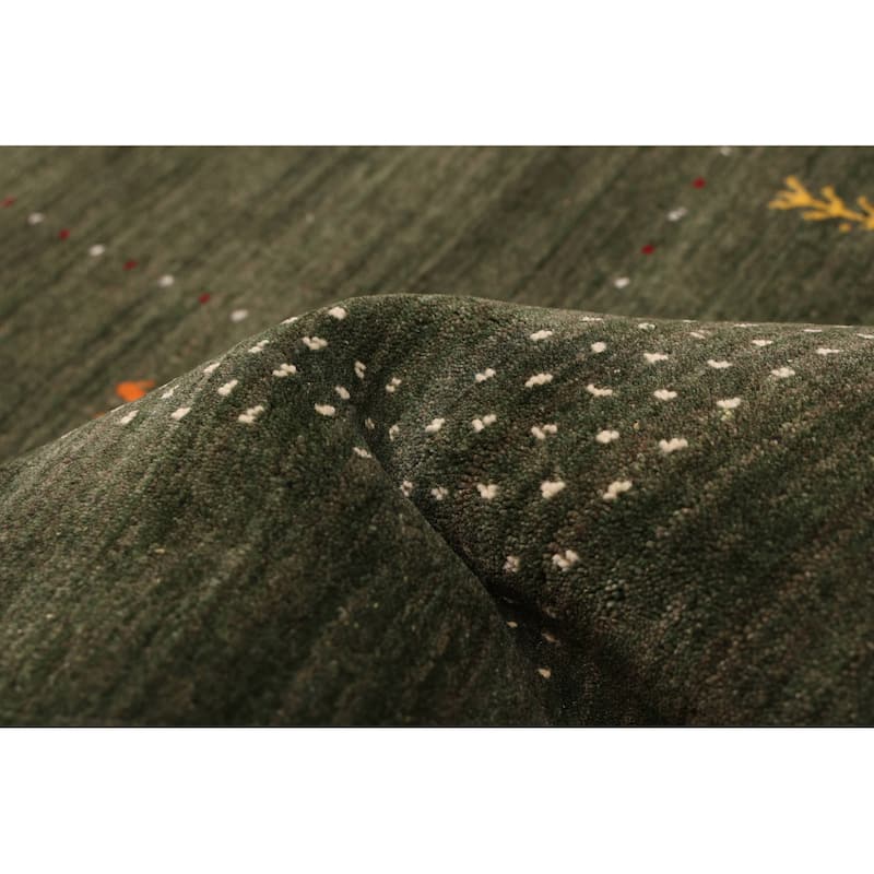 ECARPETGALLERY Hand Loomed Kashkuli Gabbeh Dark Green Wool Rug - 5'1 x 7'11