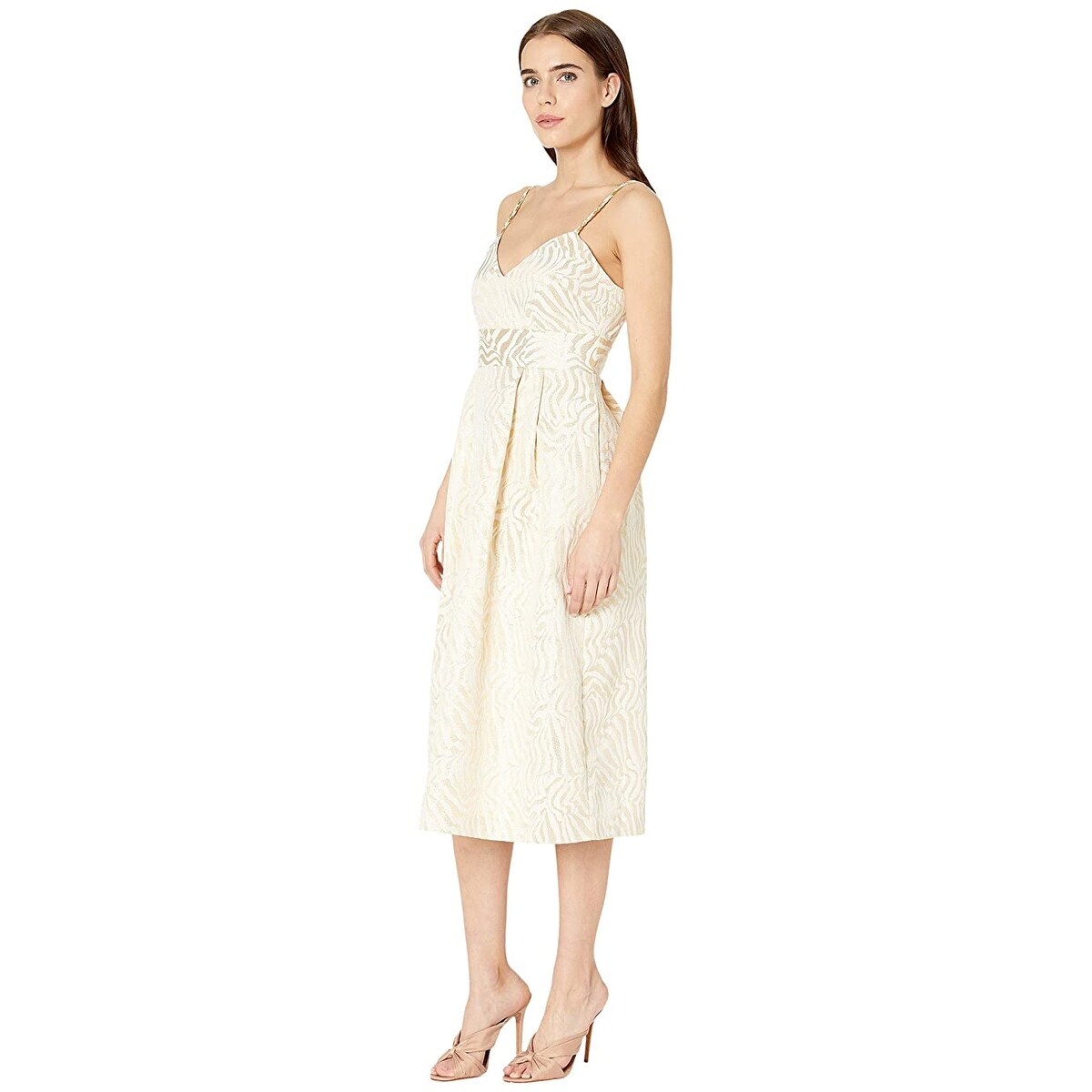 Rachel Zoe Women's Starr Metallic Zebra MIDI Dress Yellow Size 0 - Bed Bath  & Beyond - 40556379