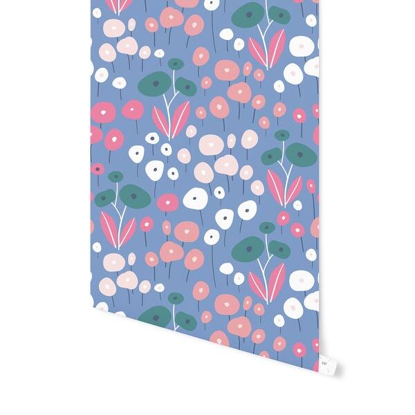 Shop Boho Field Blue Peel And Stick Wallpaper By Kavka Designs 2 X 16 Overstock 31638060