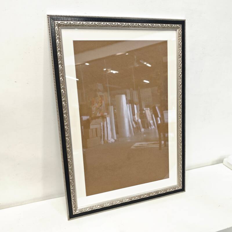 Solid Wood Picture Frame - Replaceable Canvas Art Frame with Organic Glass, Elegant Framed Wall Decor for Living Room - Black