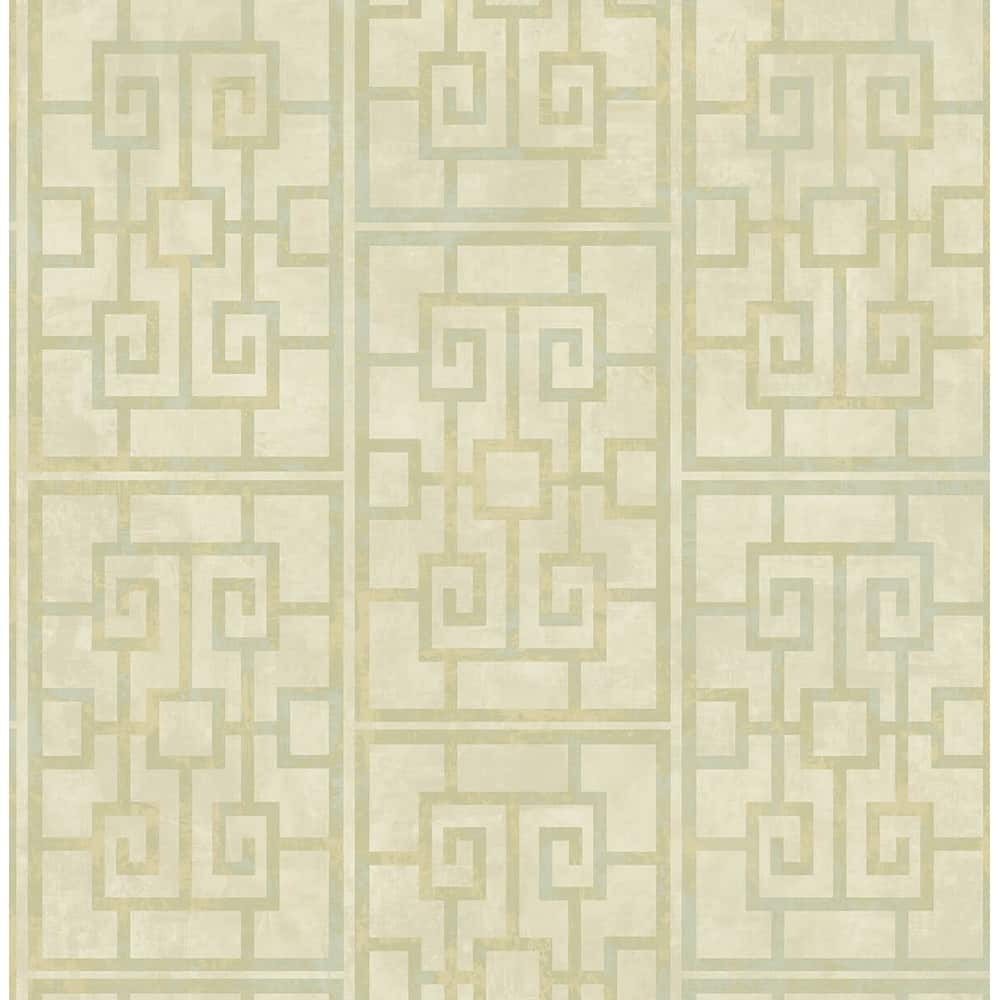 Seabrook Designs Koi Dynasty Lattice Unpasted Wallpaper