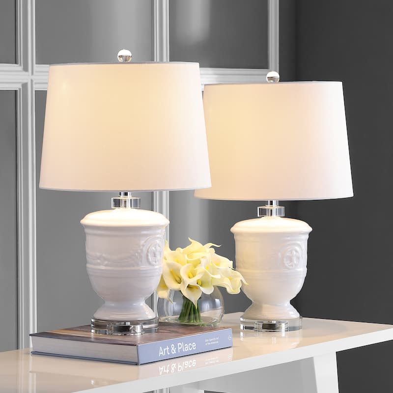 SAFAVIEH Lighting Alexandria 24-inch White Table Lamp (Set of 2) - 14"x14"x23" - 14Wx14Dx23H