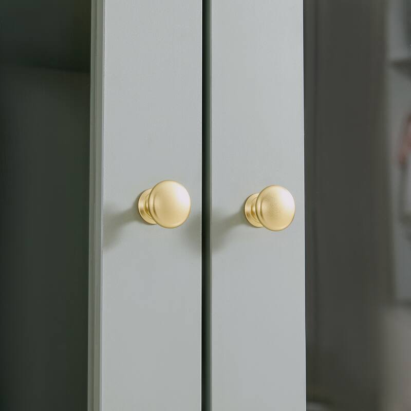 53" Modern Kitchen Pantry Cabinet with 6 Doors, Pull-Out Trays & Wine Rack